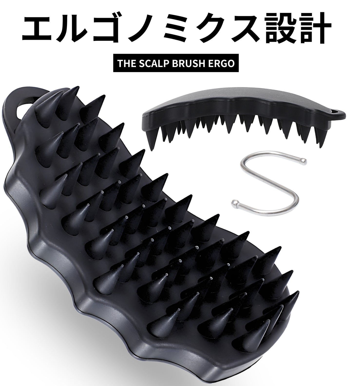 updoor THE SCALP BRUSH ERGO - 人間工学設計 手にフィットするスカルプブラシ