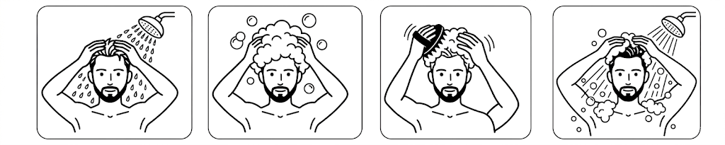 スカルプブラシの使い方イラスト